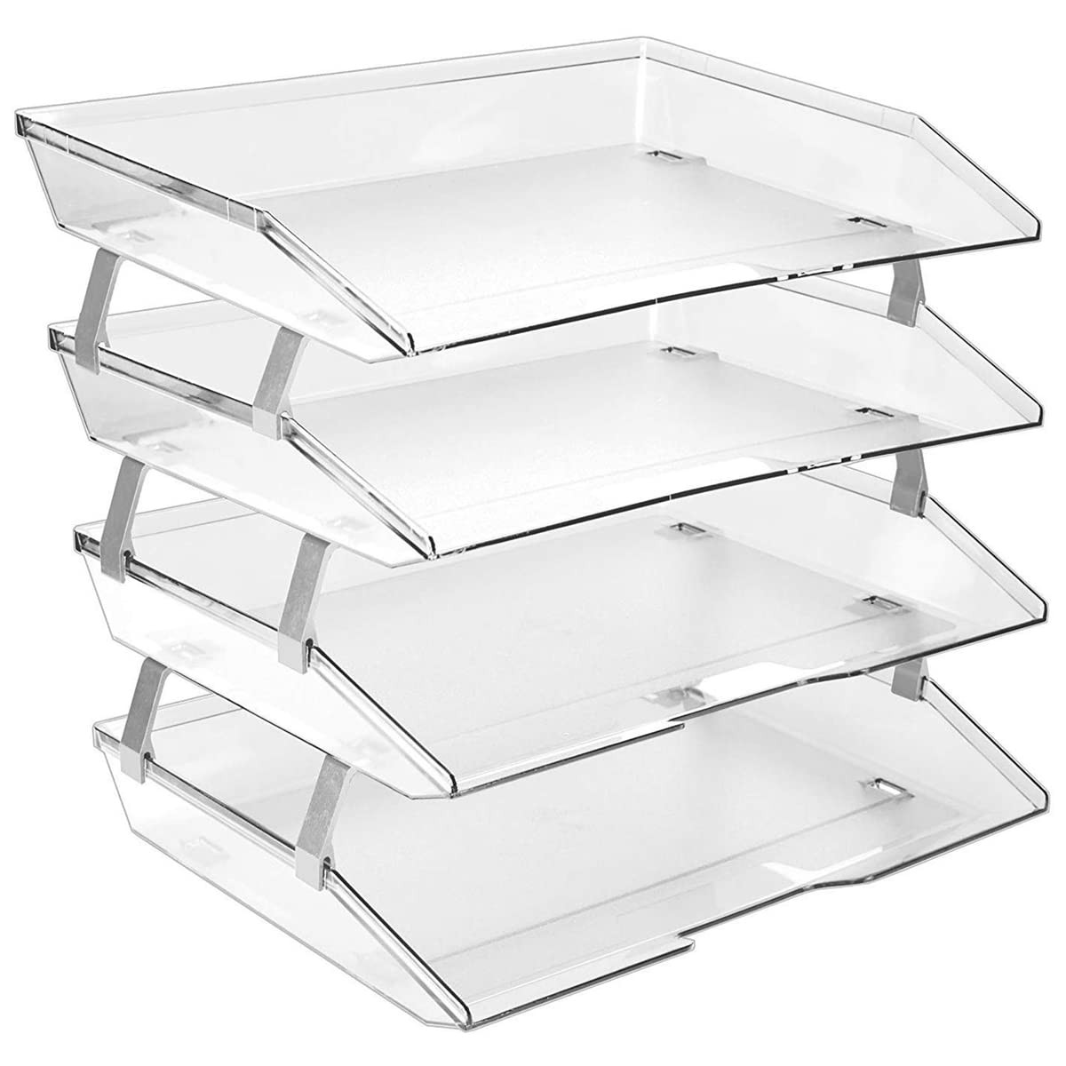 Facility 4 Tier Letter Tray Side Load Letter Size/a4 Desktop File Organizer Plas