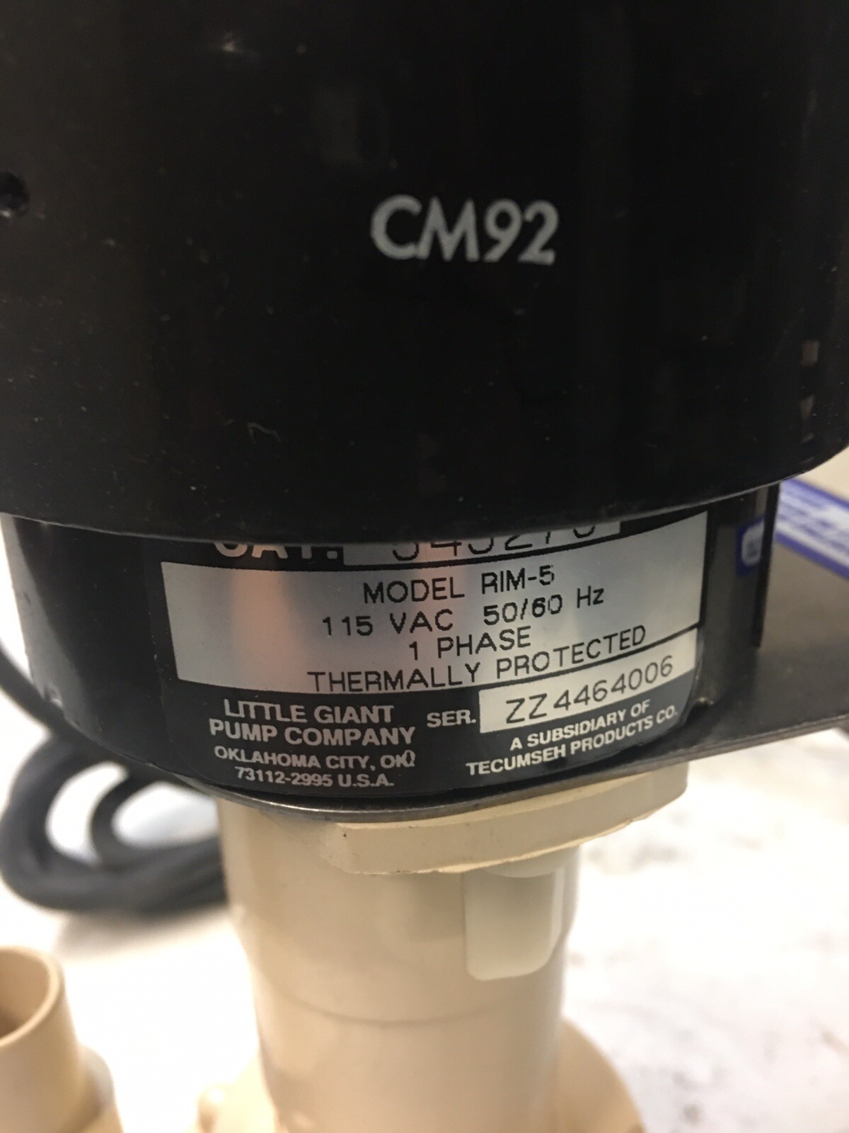 RIM-5 Ice machine pump