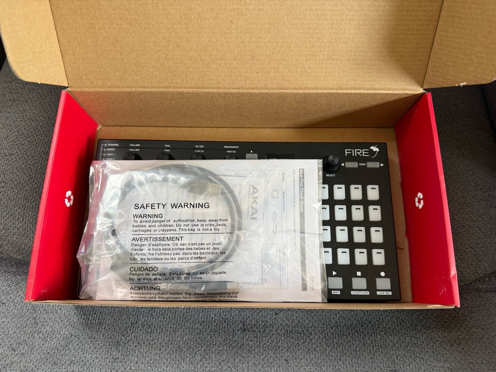 Akai Professional Fire FL Studio USB Midi Pad Controller Hardware Producer NEW