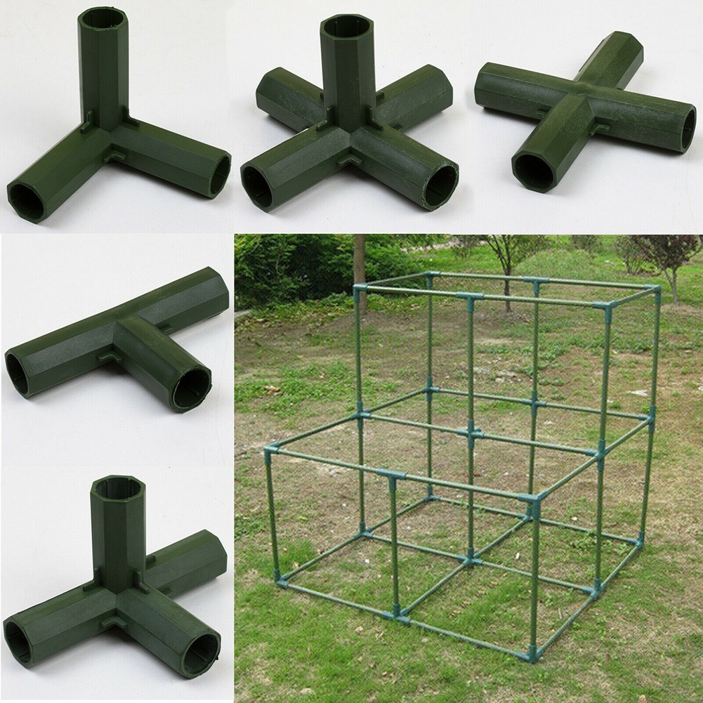 4* 16mm Garden Plastic Pillar Connectors Vegetable Climbing Plants Pole Joints