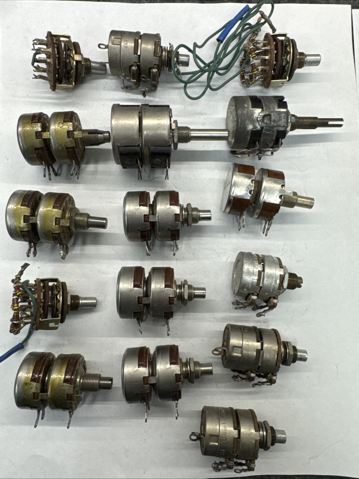 Large Ham Radio Linear Potentiometer Repair Lot Mixed Bulk Various Dual Stack