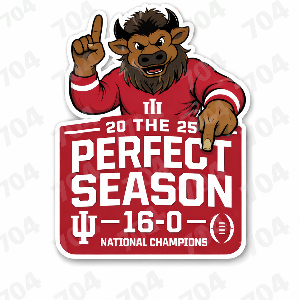 Indiana Hoosiers Football 2025 National Championship Sticker Football Souvenir