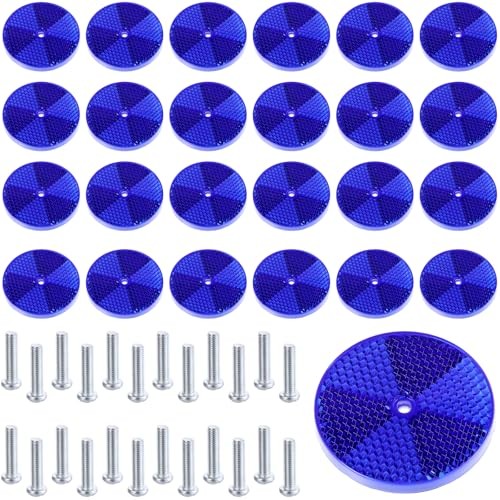 24 Pack Front Round Reflector for Driveway Fence Posts Trailers Safety