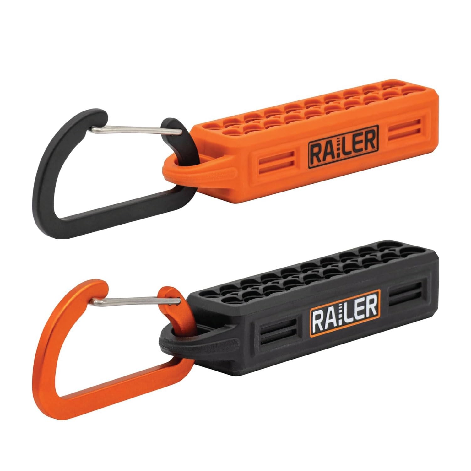 Screwdriver Bit Holder Storage Organizer 20Hole Black Orange Carabiner Pack
