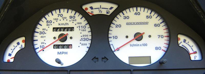 Lockwood Citroen Saxo 145MPH with Rev Counter & Oil Gauge WHITE (R) Dial Kit