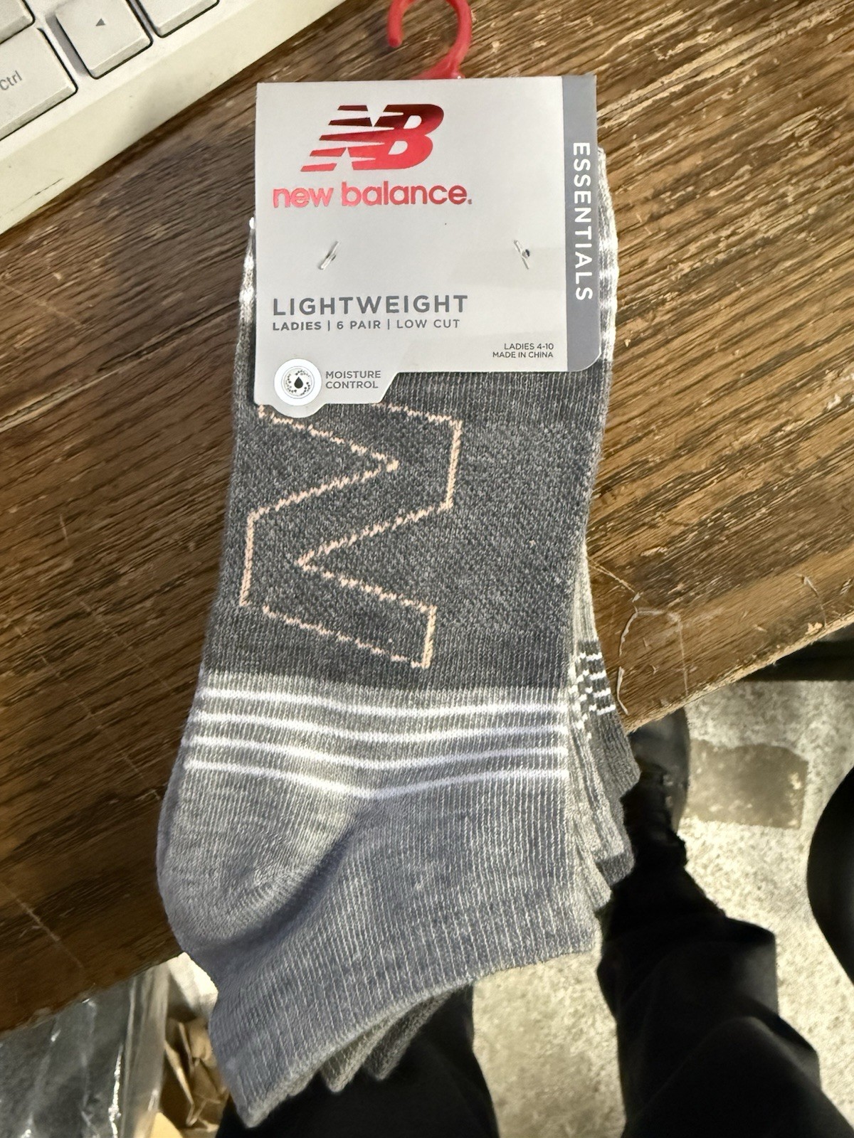 New Balance Women's 6 Pairs Low Cut  Gray  Color Socks Shoe Size 4-10