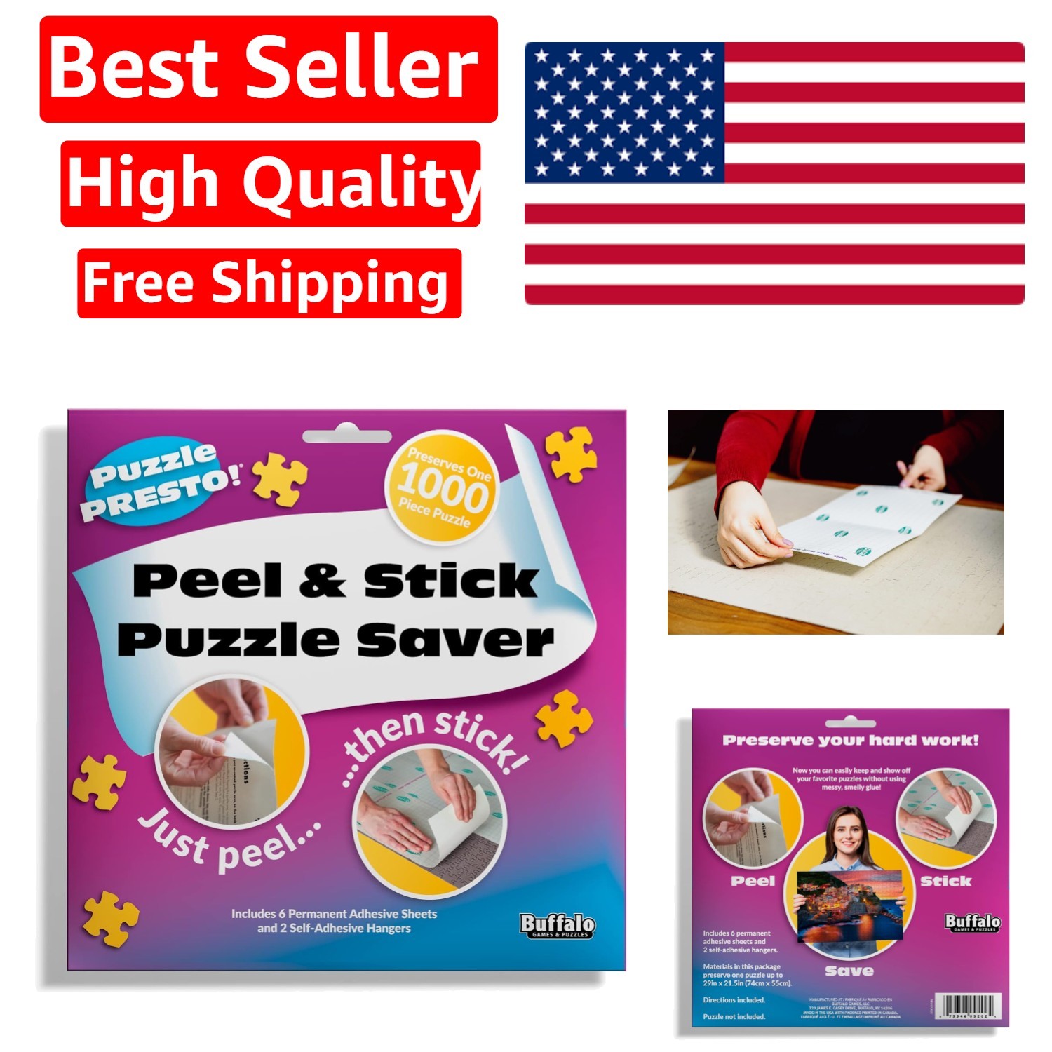 Puzzle Presto Peel & Stick Saver - Preserve Your Puzzles Effortlessly
