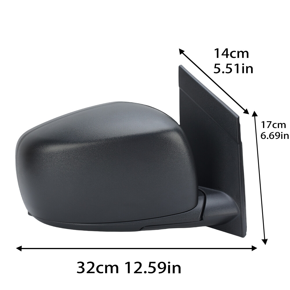 Mirror For 2011-2020 Dodge Grand Caravan Passenger Right Side Heat Texture Black