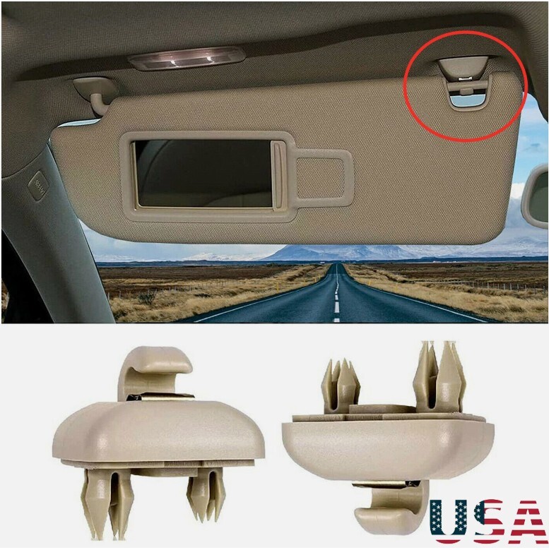 2X Sun Visor Beige Clip Holder Hook for Audi A3 S3 A4 S4 A5 S5 Q3 Q5 8U0857562A