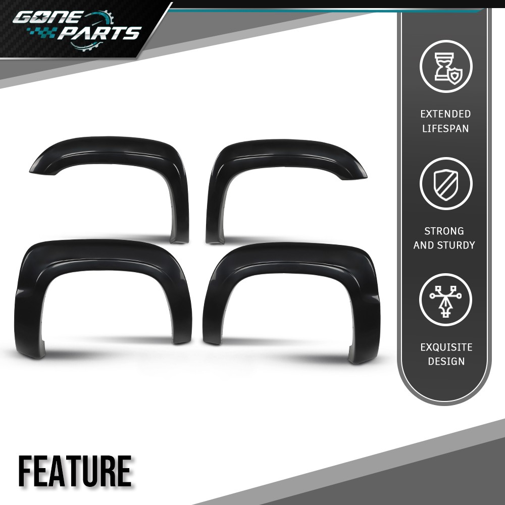 Full Set Paintable Fender Flares Fit For 2007-2013 Chevrolet Avalanche