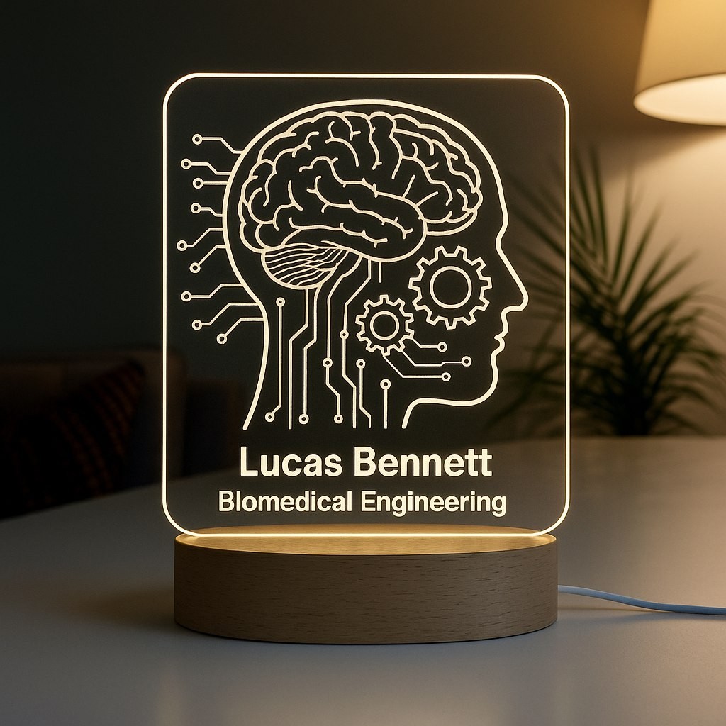 Biomedical Engineer Custom Night Light Personalized LED Gift with Laser Engraved