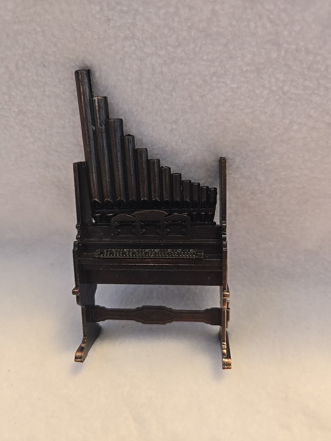 VTG Bronze Finished Miniature 4.25” Metal Die-Cast Pipe Organ Pencil Sharpener