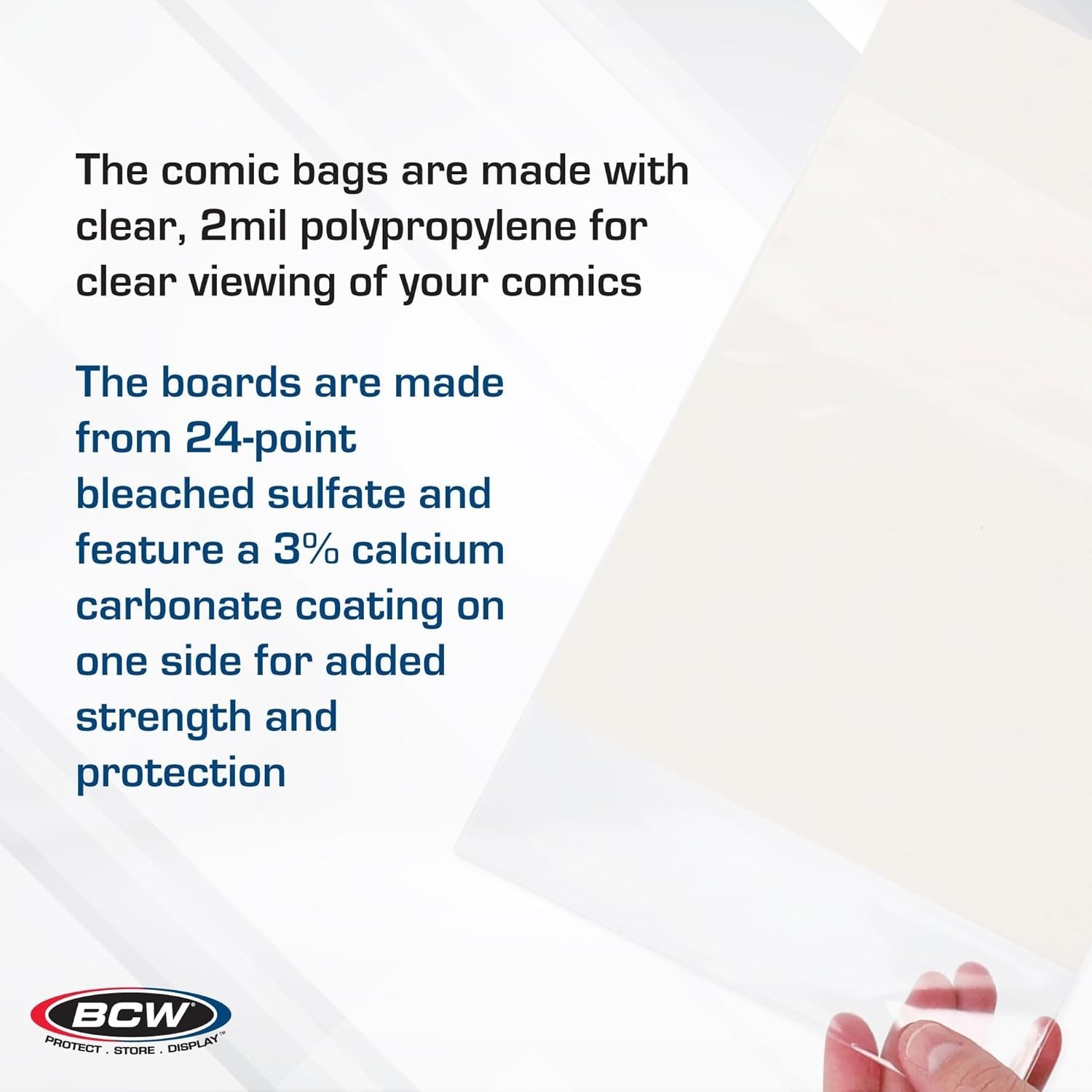 100 Crystal Clear Polypropylene Comic Bags & Boards - Preserve Your Collection
