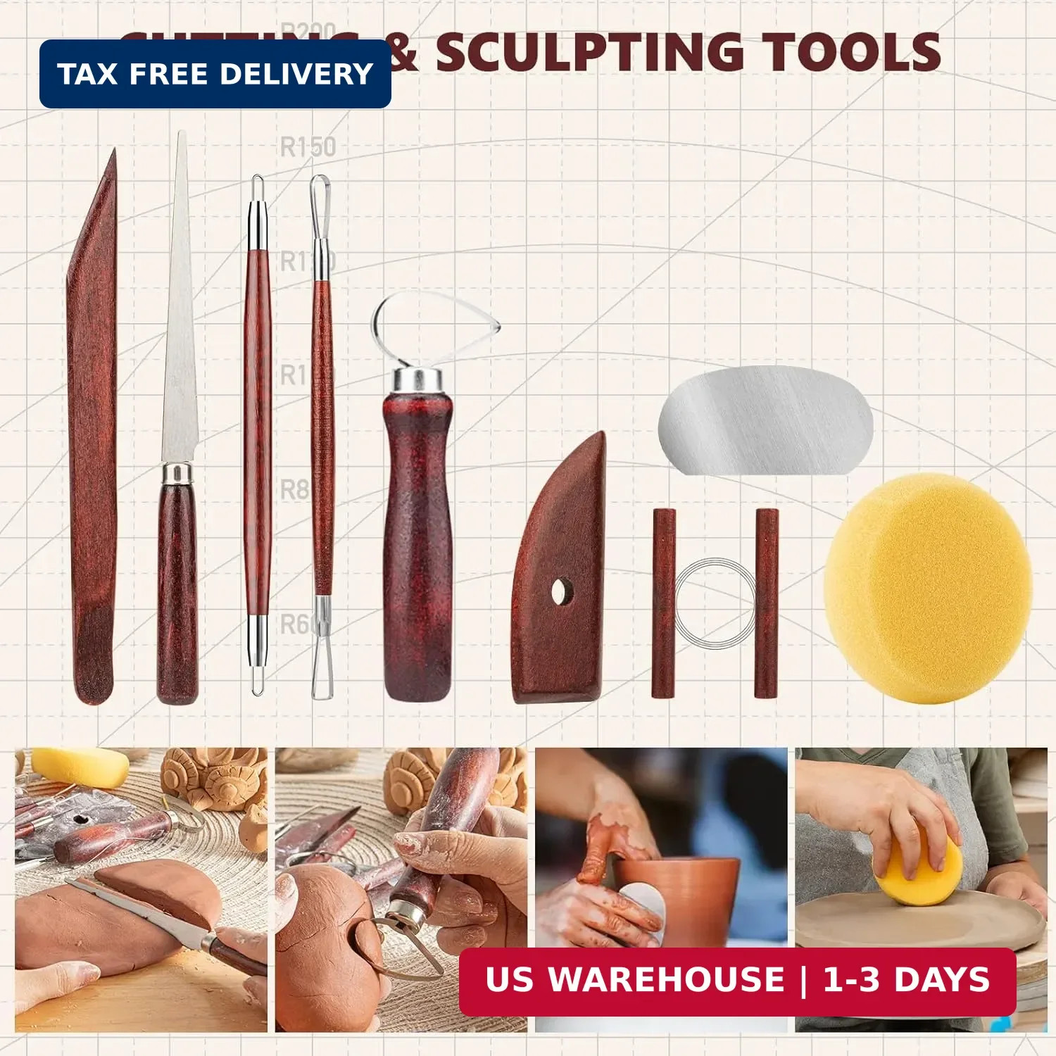 23PCS Clay Tools Sculpting, Ceramic & Pottery Modeling Tool, Ceramics Tools Set,
