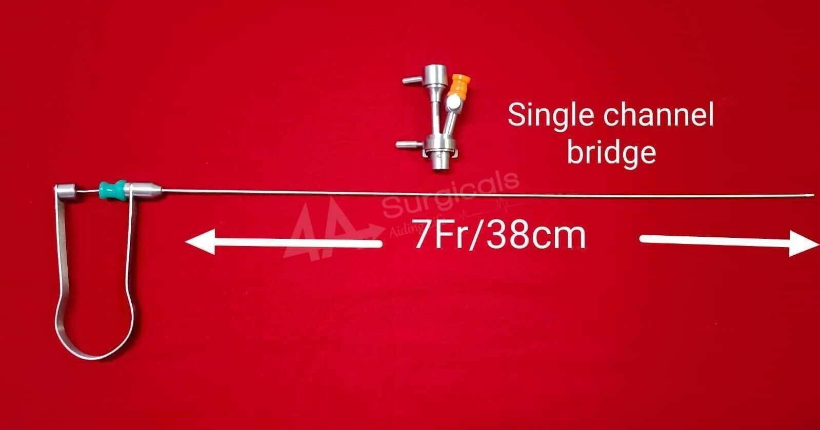 4A PCNL U HANDLE TRIPRONG GRASPER FORCEP 7fr/38cm + SINGLE CHANNEL BRIDGE