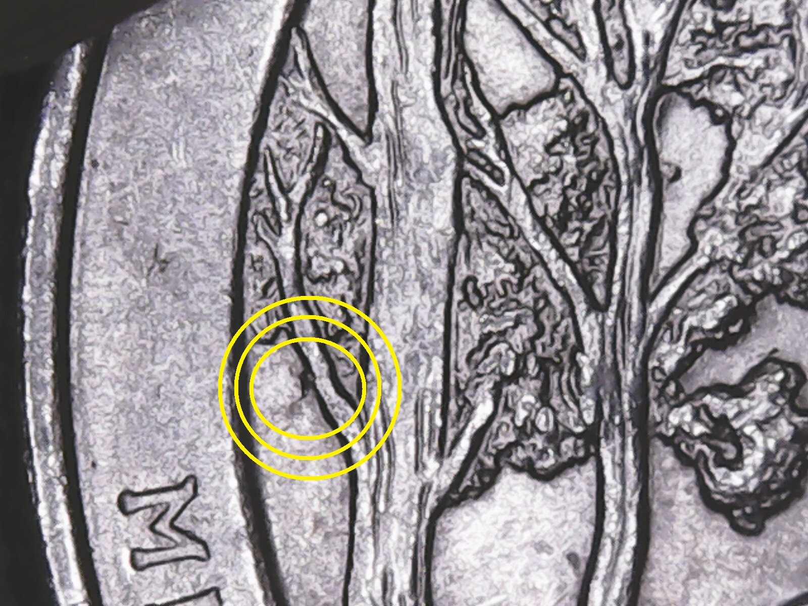 2018 p Pictured Rock ATB Quarter with Die Chips.