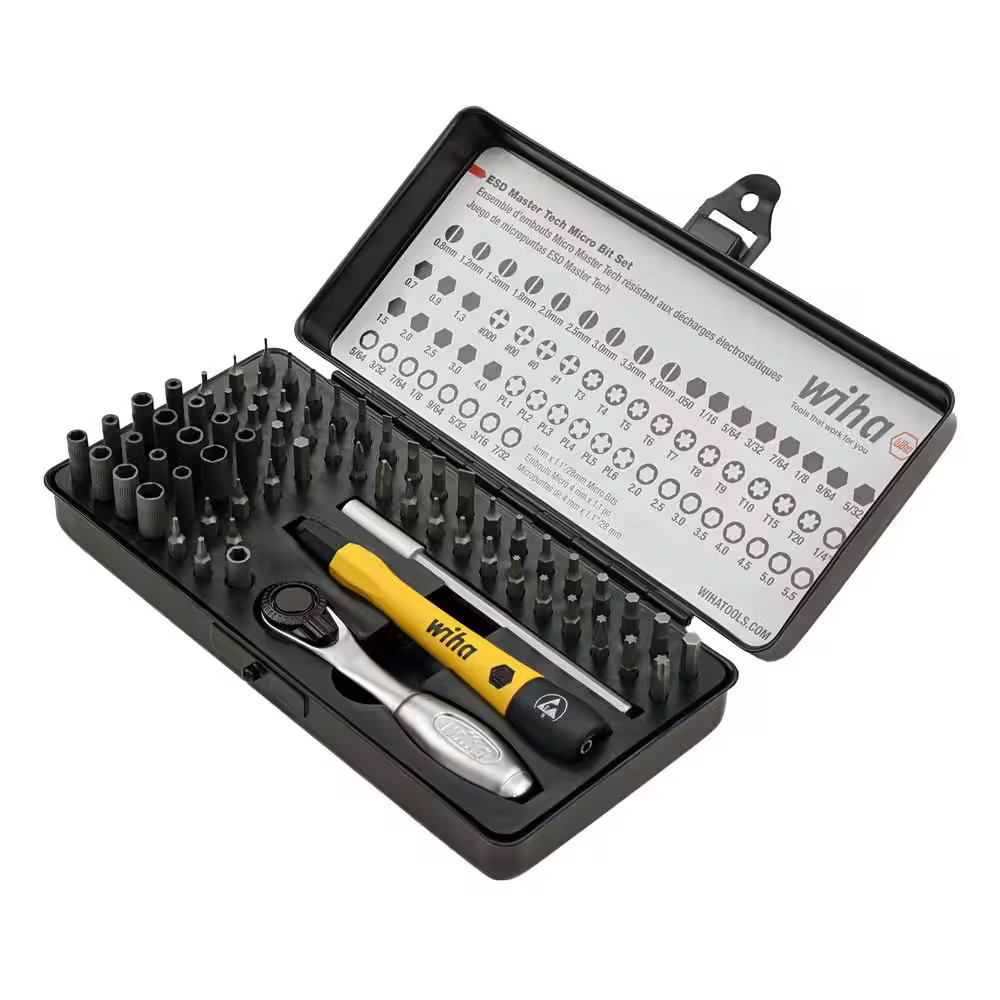 65 Piece System 4 ESD Safe Master Technician'S Ratchet and Micro Bits Set