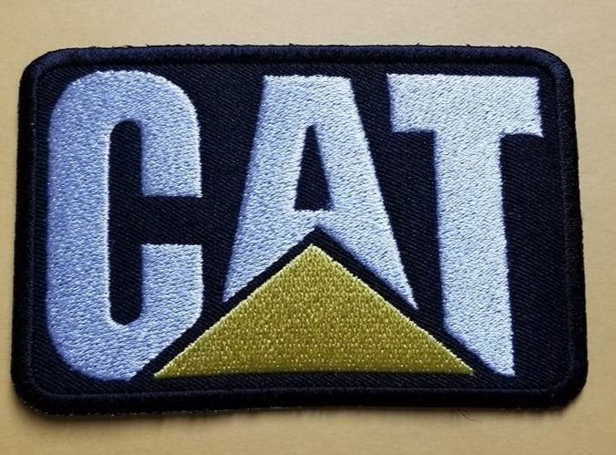 Caterpillar Patch approx 2.5X3.75" Embroidered iron on sew on