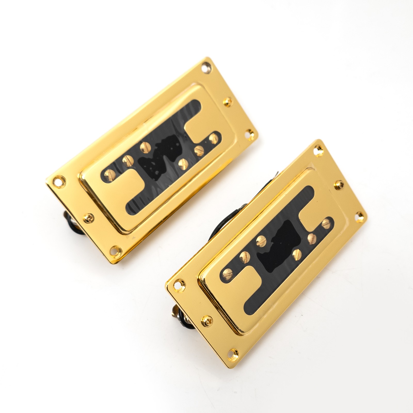 Electric Guitar Pickup Set Neck & Bridge Ceramic Single Coil Humbucker 7.4K Gold