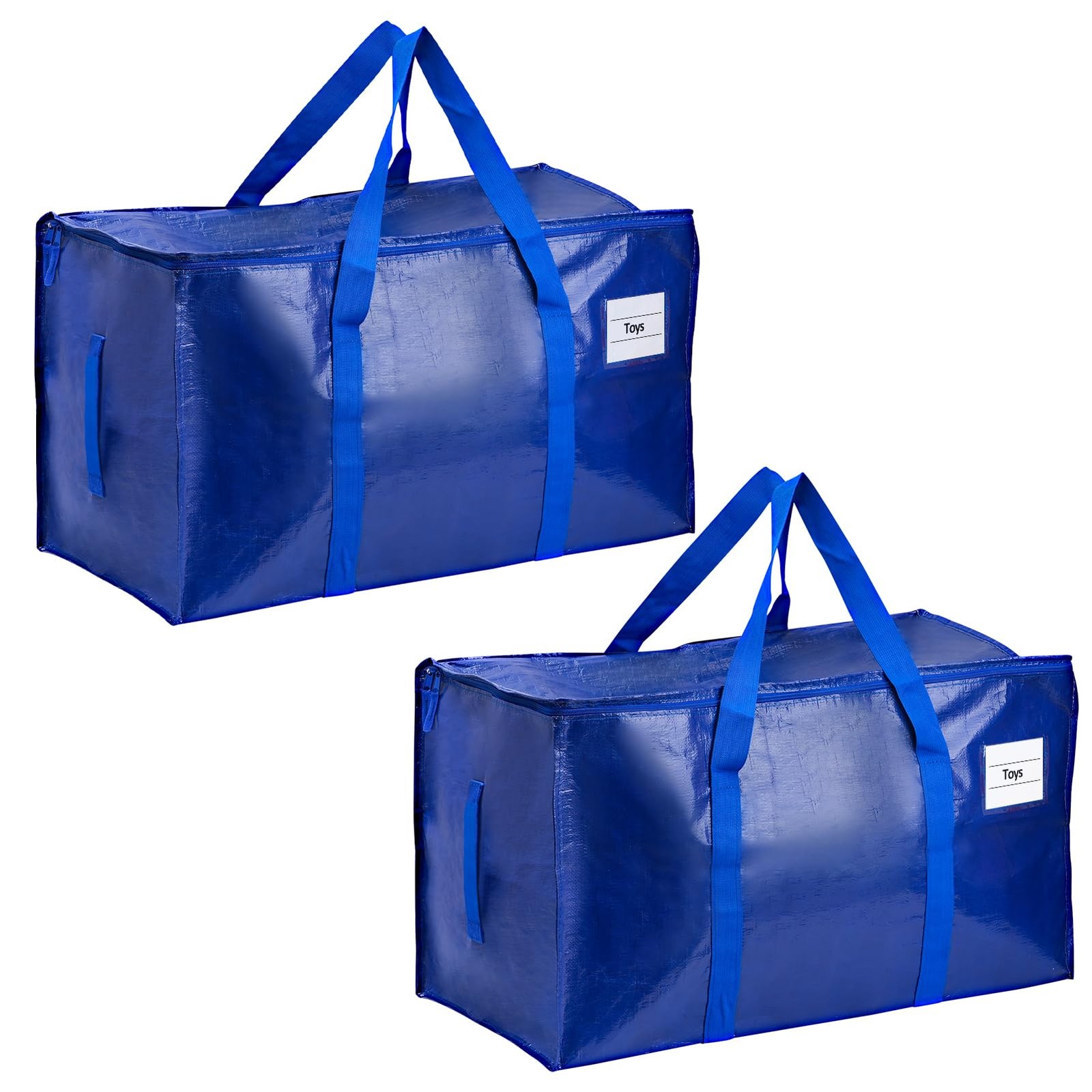 2 Pack Blue Extra Large Moving Bags Heavy Duty Storage Lids Reinforced Handles