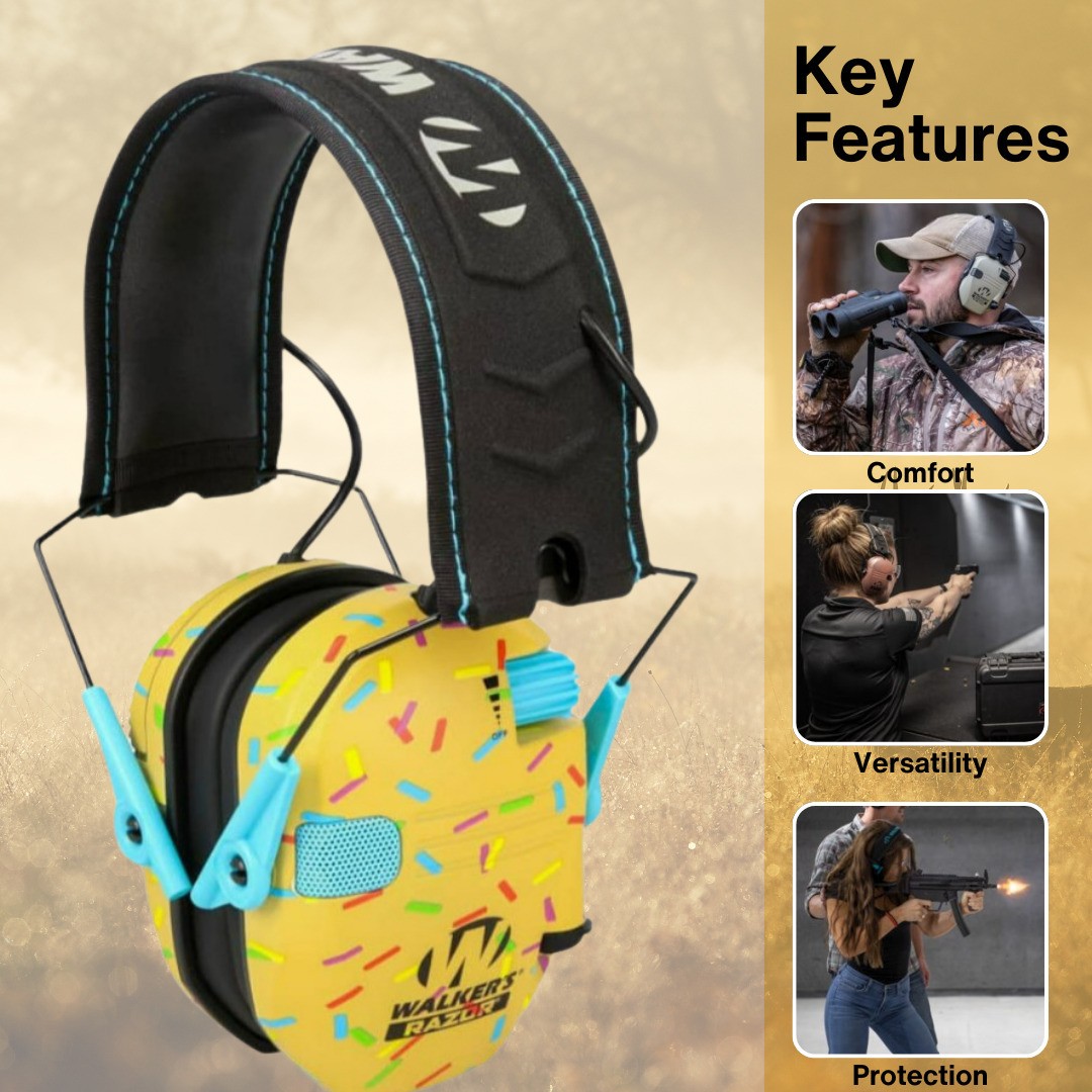Walkers Razor Slim Gold Sprinkles Electronic Muff and Protection Case Bundle