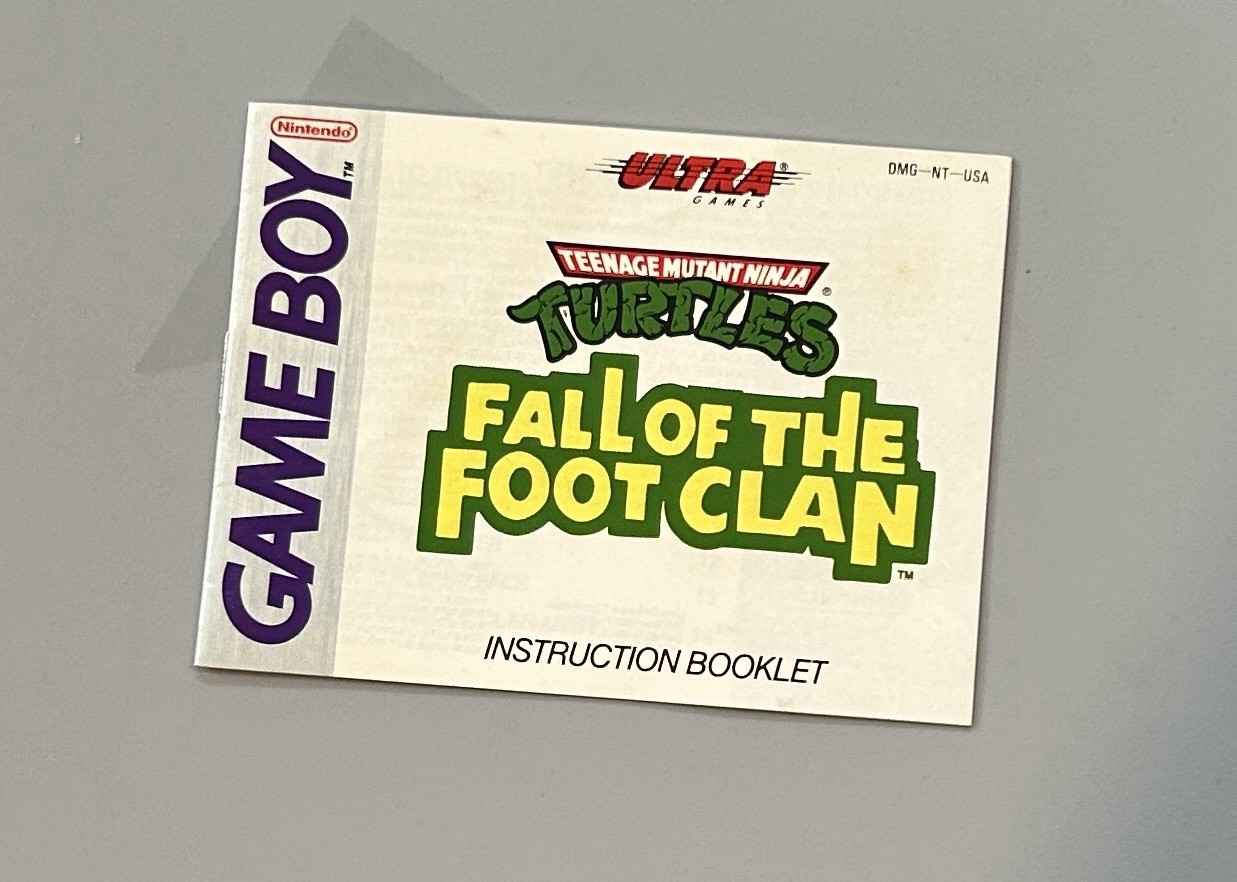 TMNT Fall of the Foot Clan (Nintendo Game Boy GB) Original Instruction Manual
