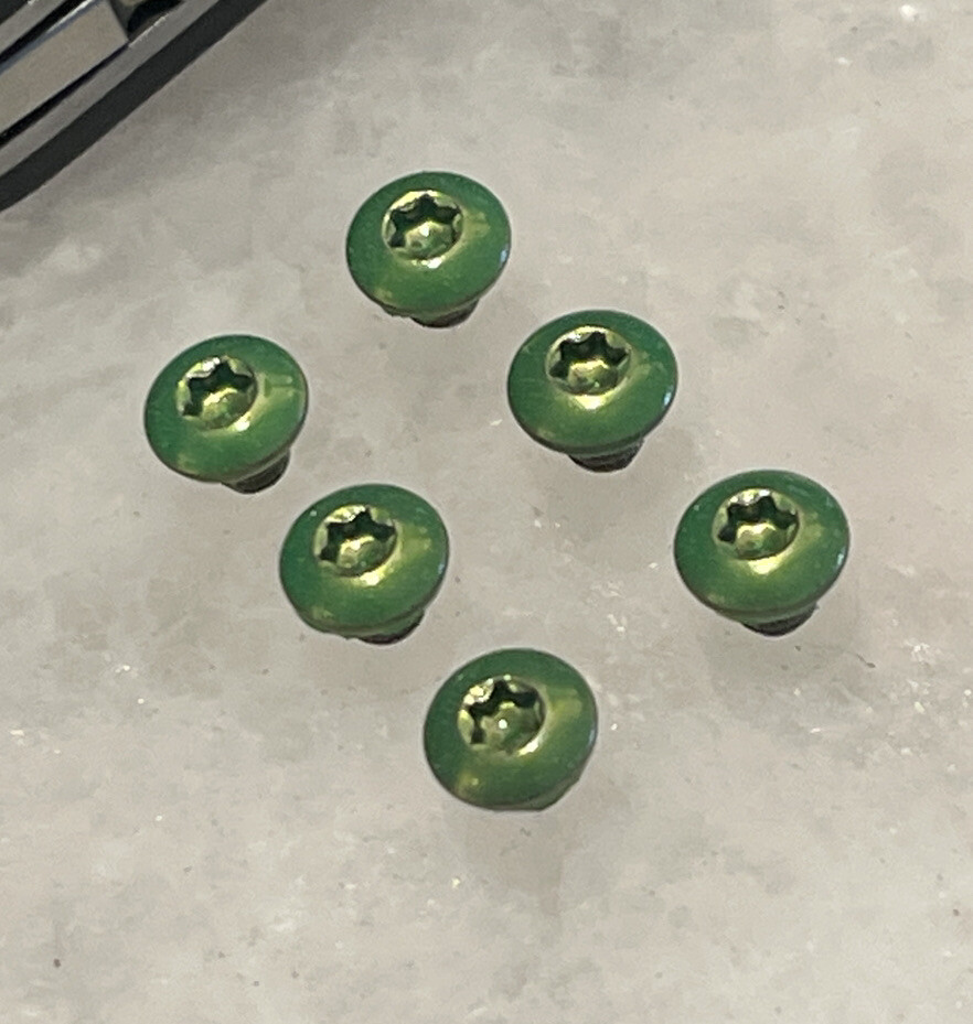 Green Stainless Steel Screws for Spyderco Canis C248CFP Knife Pivot and Handle