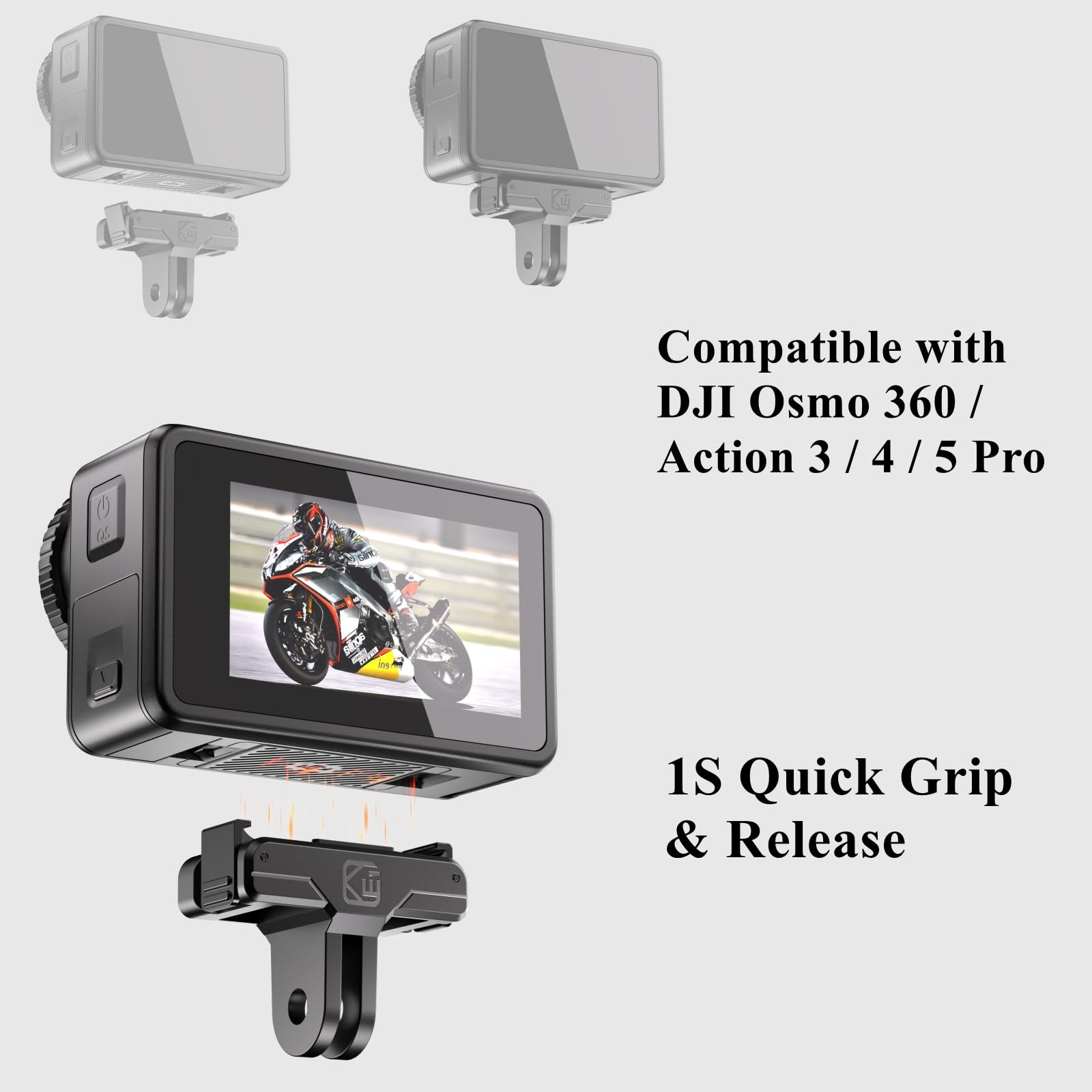 Kewig Magnetic Quick-Release Adapter Camera Mount (X1-2PCS) Black