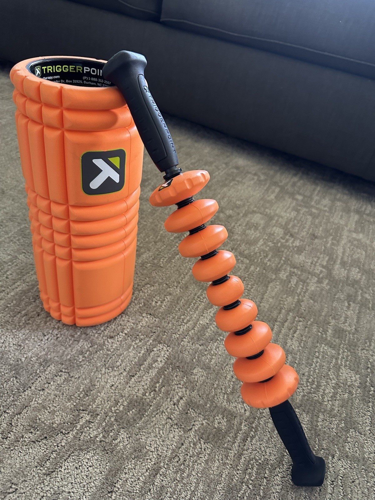 Trigger Point Performance Original GRID Foam Roller And Stick Massager Orange