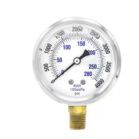 Pic Gauges Pro-201L-254Q Industrial Pressure Gauge,  0 To 4, 000 Psi,  2 1/2 In