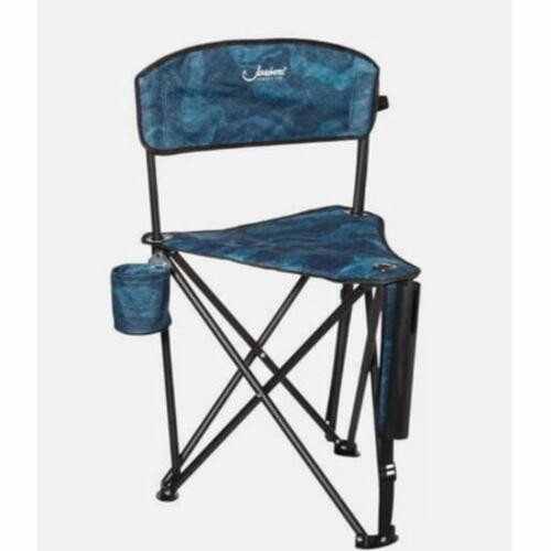 Jawbone Padded Tripod Camping Stool Fishing Seat Rod Holder Steel 250lb