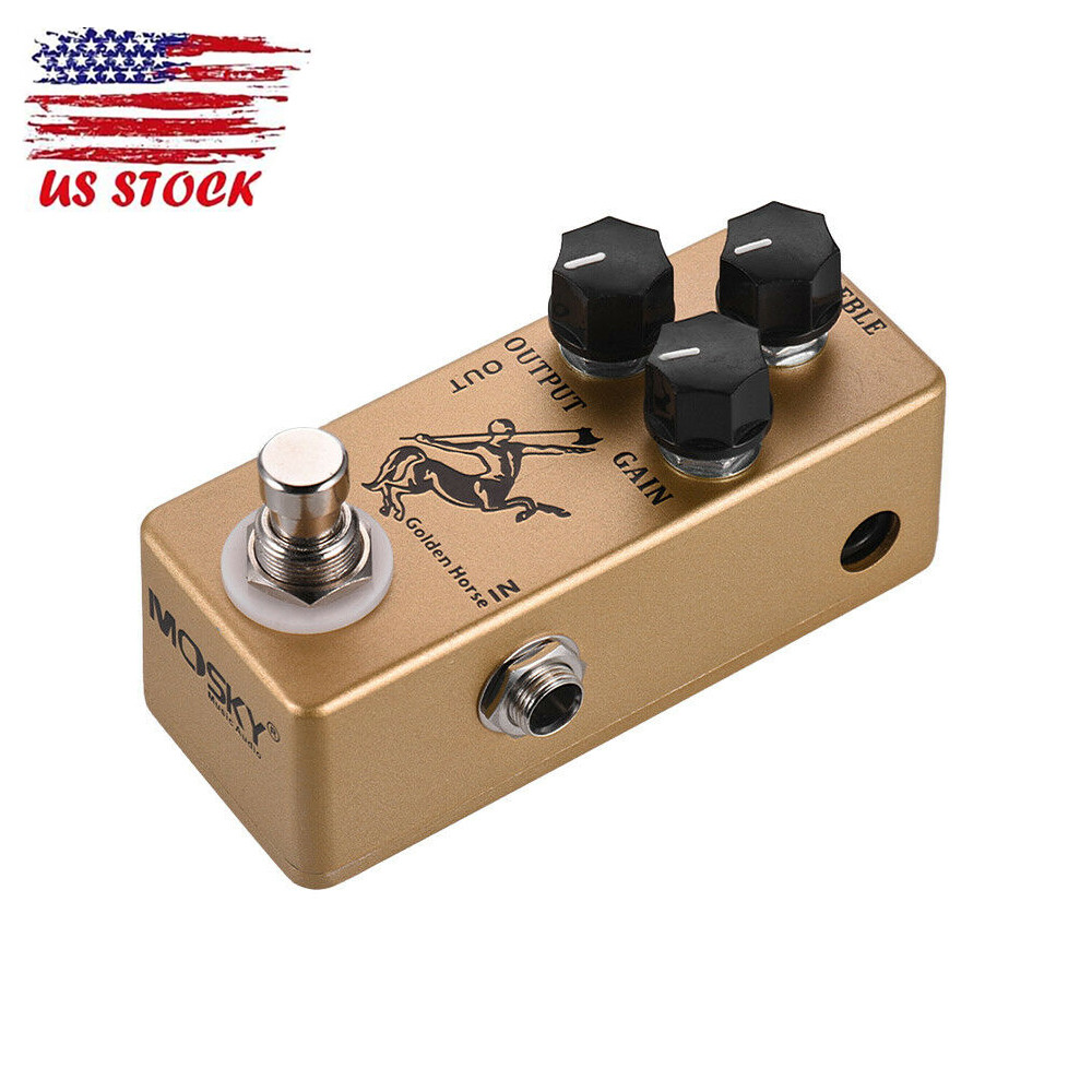 Mosky Golden Horse Overdrive Boost Effect Pedal Treble/Output/Gain Knob LED USA