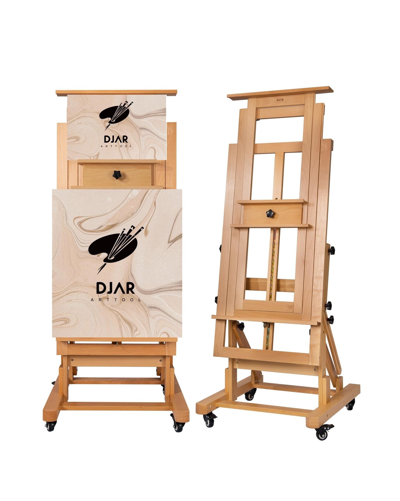 DJAR Extra Large H-Frame Art Easel, Movable Tilts Flat Painting Stand for Art...