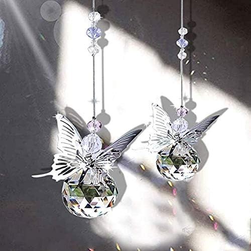 Stunning Handmade Butterfly Crystal Prism Suncatcher - Light & Rainbow Effects