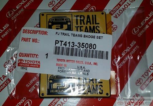 OEM TOYOTA FJ CRUISER TRAIL TEAM BADGE SET OF 2