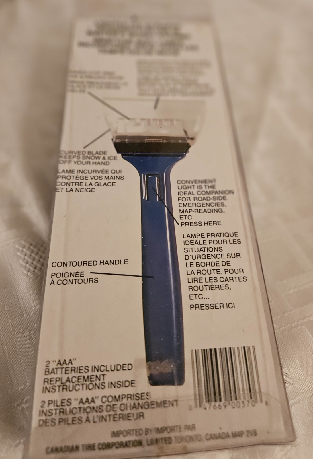 Lighted Ice Scraper sold at Canadian Tire