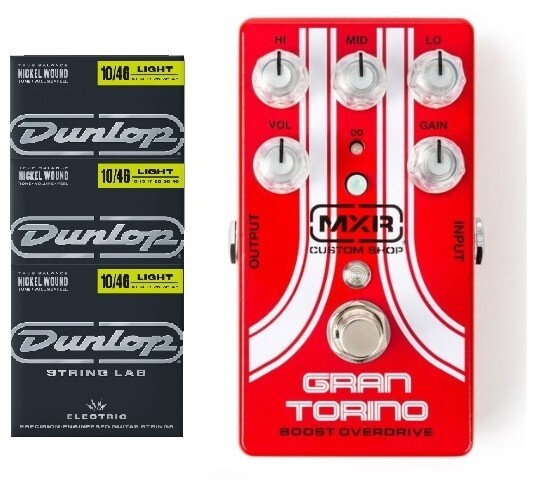 MXR Custom Shop CSP033G Gran Torino Boost Overdrive (3 Free Sets Dunlop Strings)