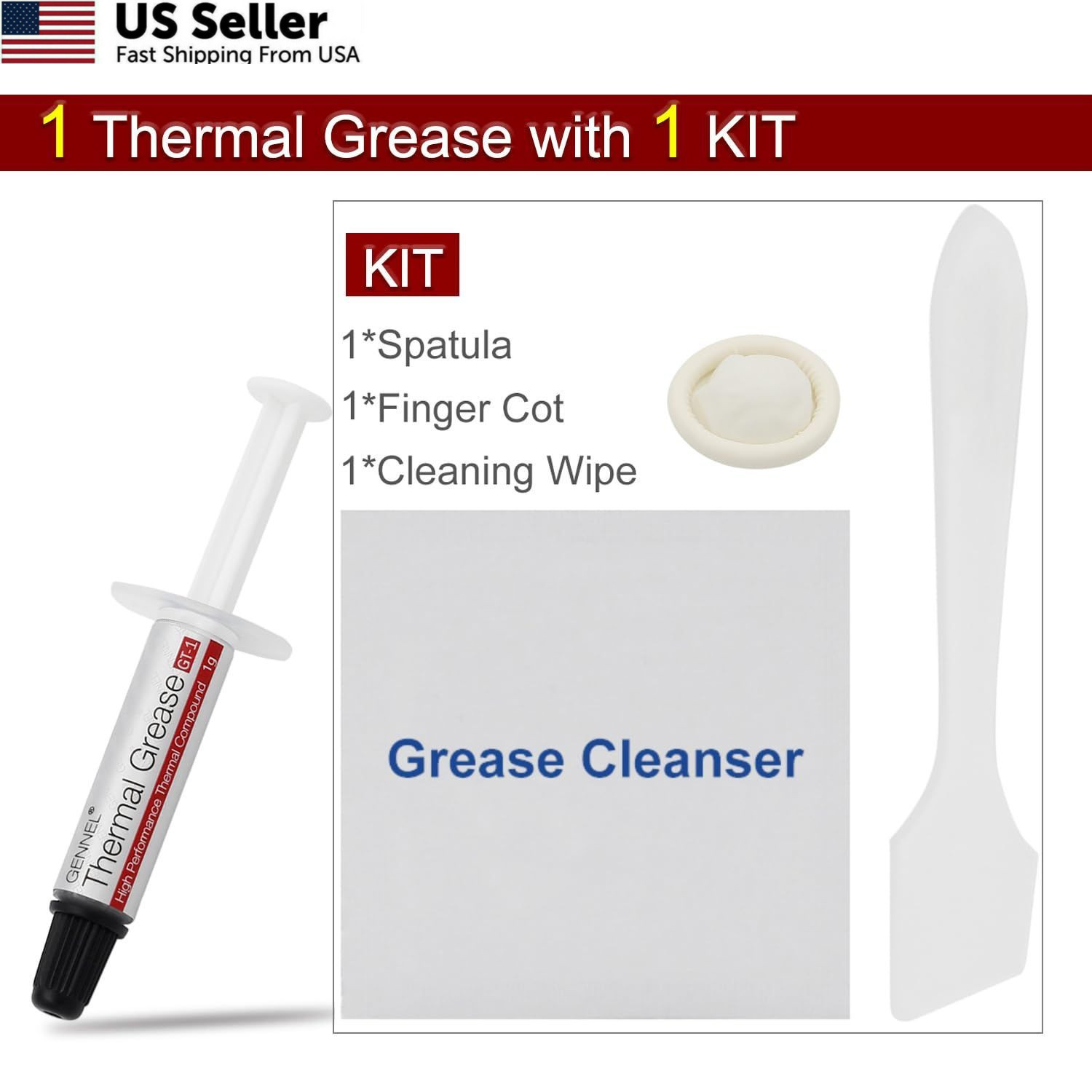 GENNEL 10-Pack GT-1 Silver CPU Thermal Paste (1g*10), High 10 Pack
