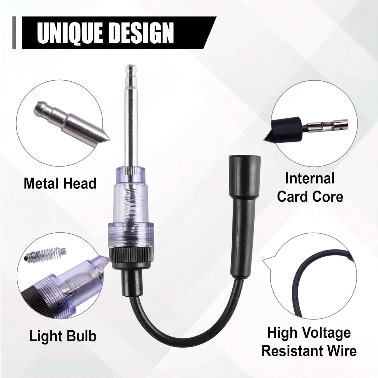 Inline Spark Plug Tester, Straight Boot Small Engine Spark Tester Tool(2PCS)