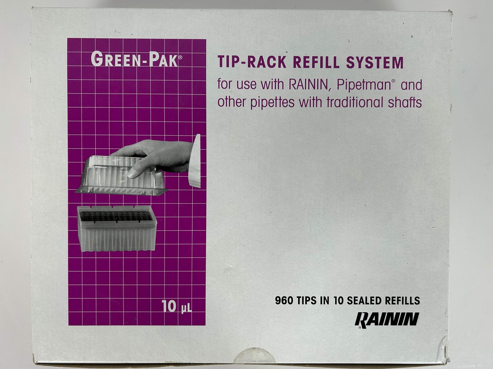 Rainin Tip Rack Refill System 10µ 960 Tips in 10 Sealed Refills
