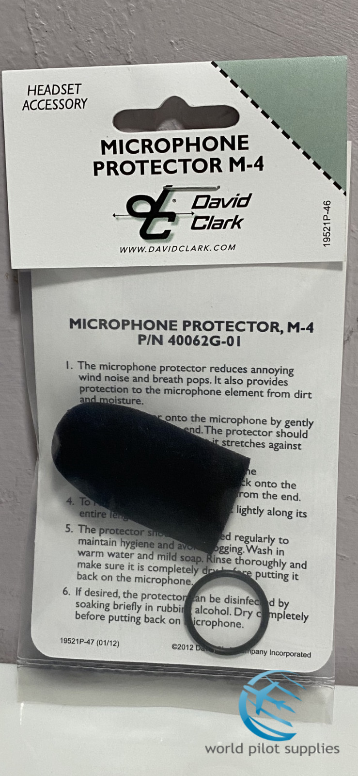 ORIGINAL DAVID CLARK MIC MUFF / MICROPHONE PROTECTOR COVER  M-4 p/n 40062G-01