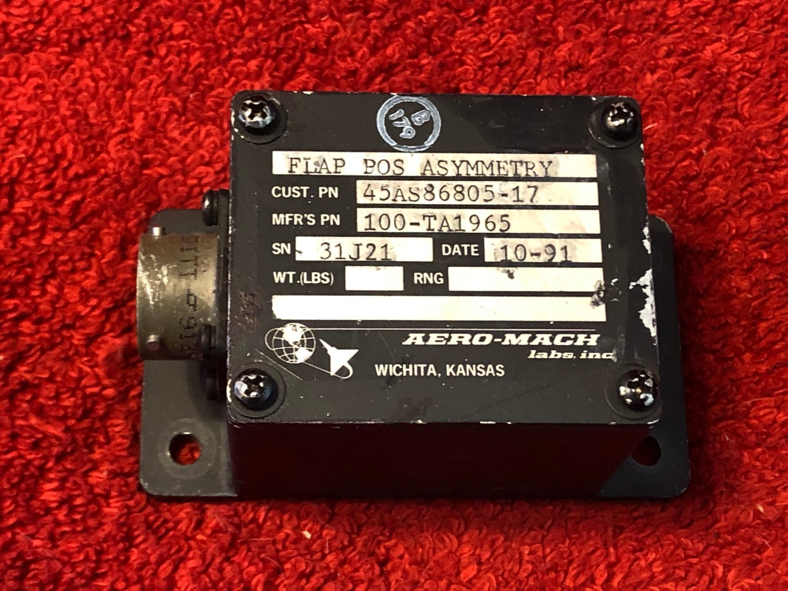 AERO-MACH FLAPS POSITION ASSYMETRY P/N 45AS86805-17