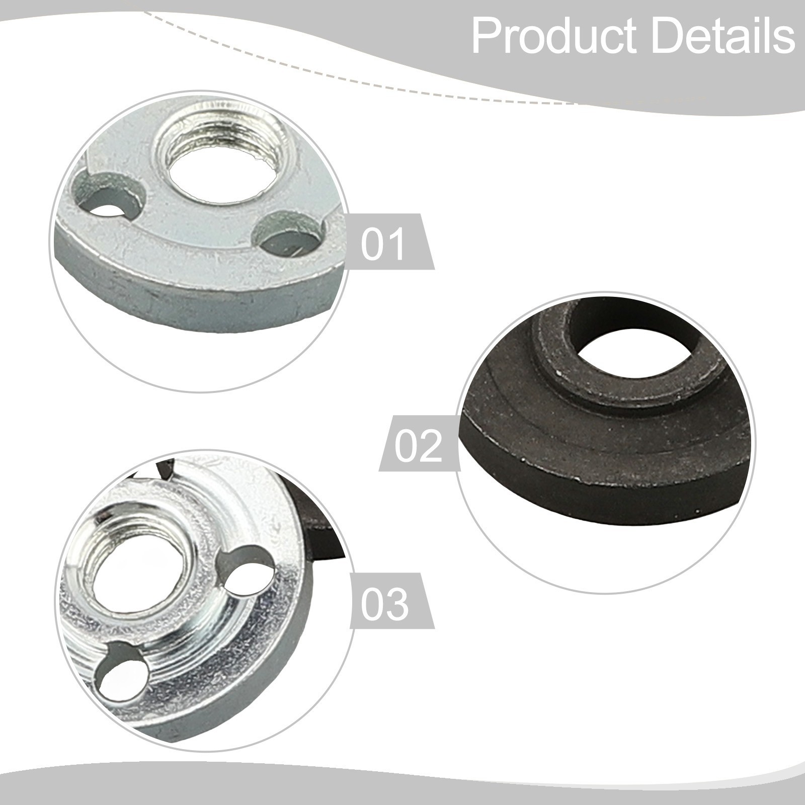 M10 Thread Angle Grinder Metal Pressure Plate Inner Outer Flange Nut Set Tools
