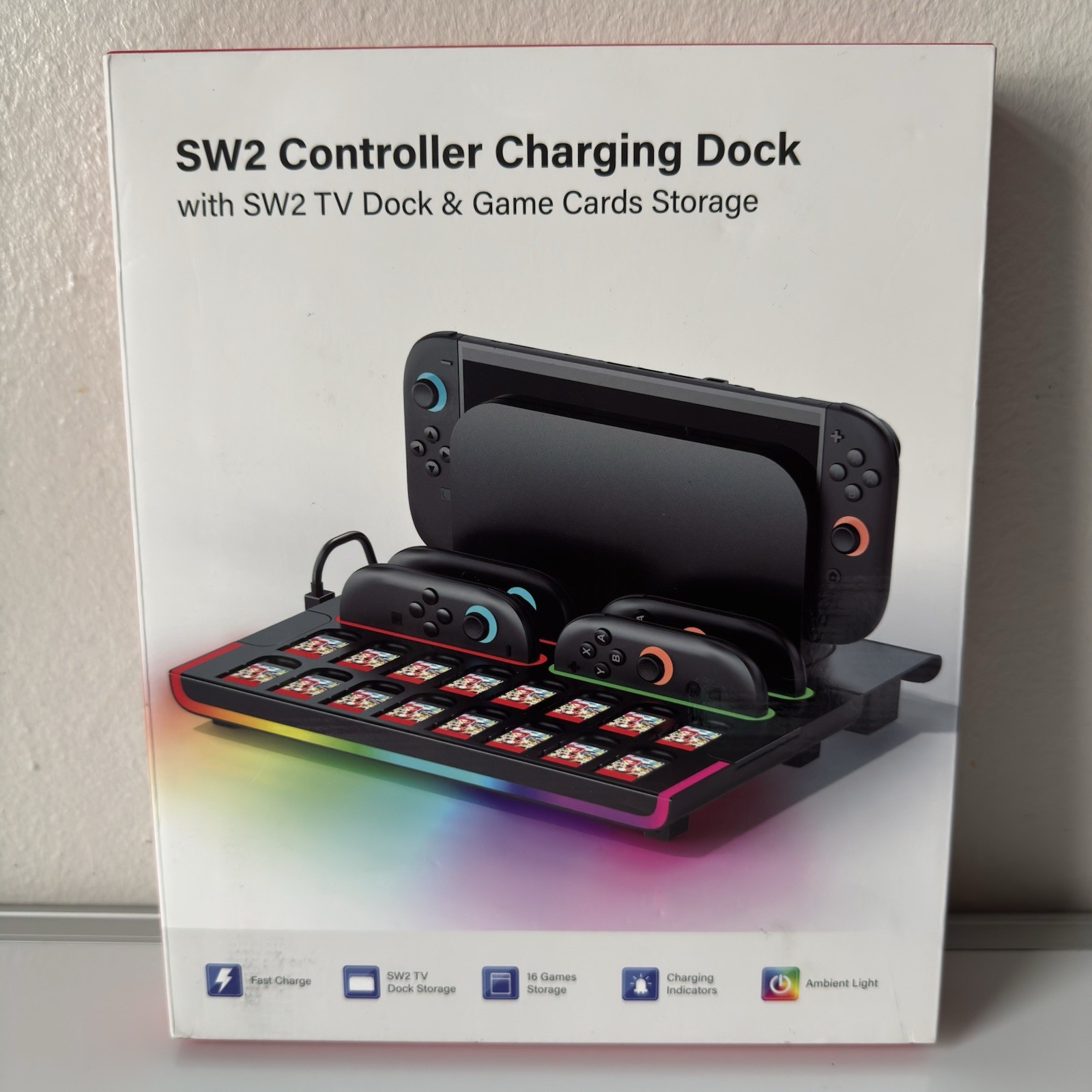 Switch 2 Controller Charging Dock & Game Storage Station Multi-Functional NEW
