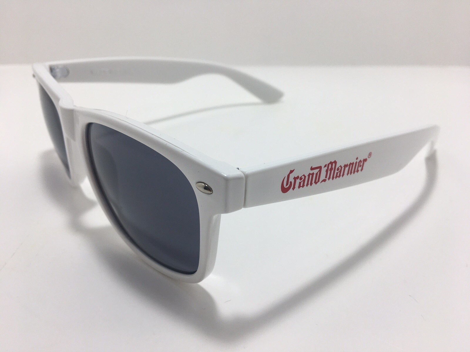 Authentic Licensed Grand Marnier Plastic Sunglasses White with Red Logo - New!!