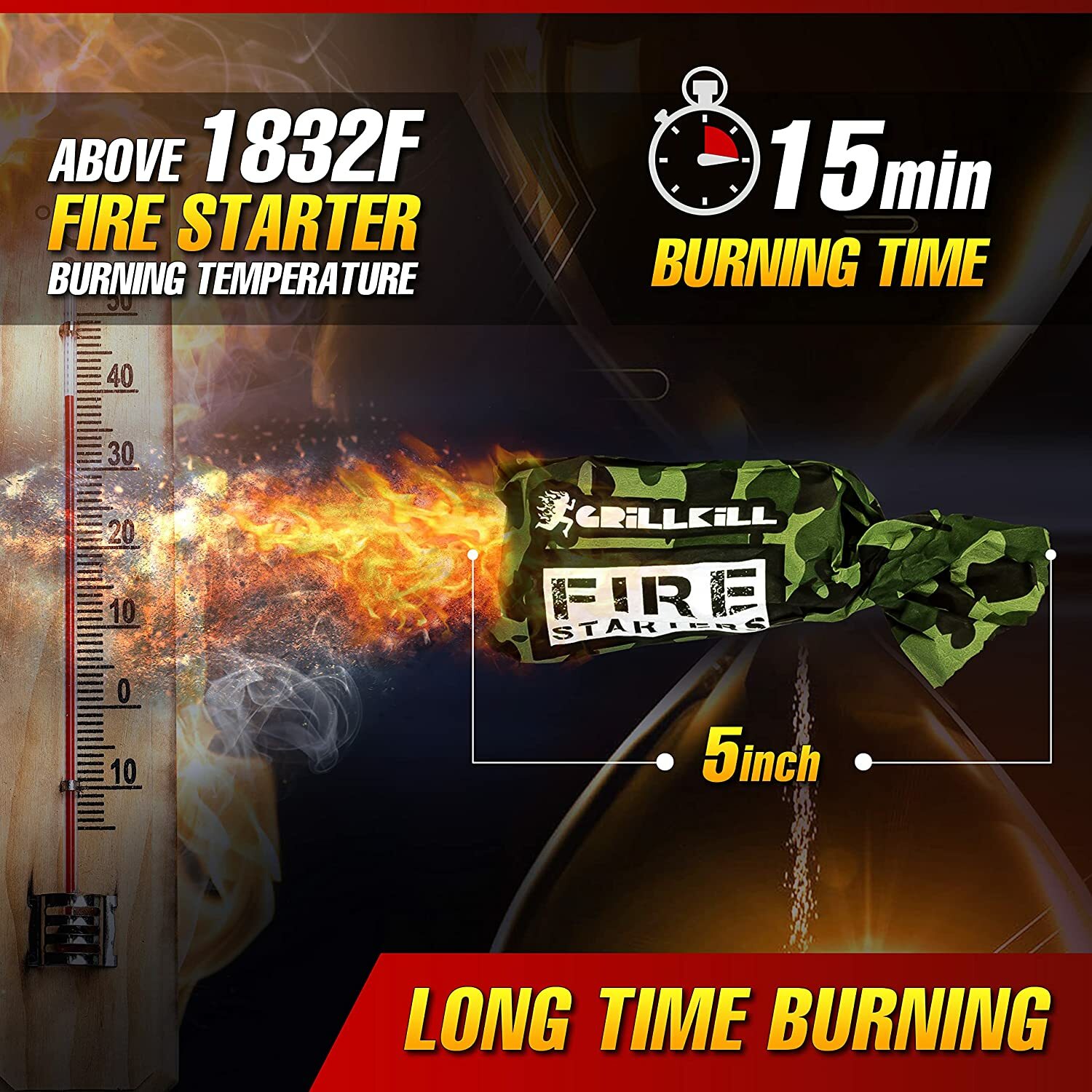 40 pieces 600+ Minute Burning Fire Starter Big Pack Waterproof NEW