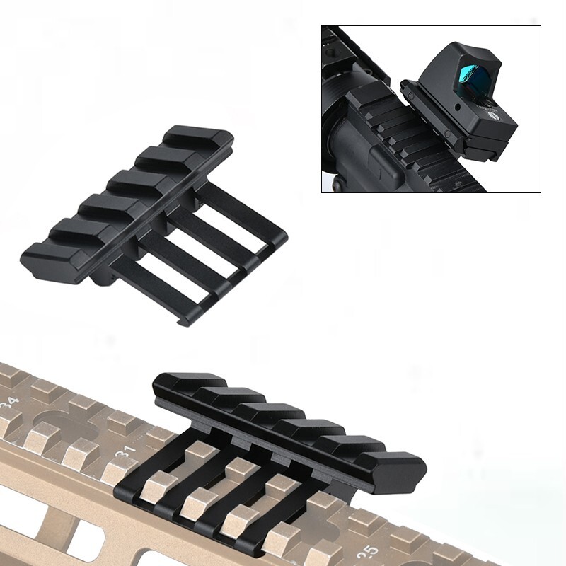 Tactical 45 Degree Offset Rail Red Dot Sight Picatinny Weaver Mount Set