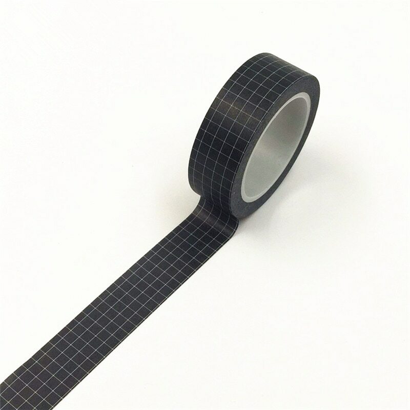 10 M noir et blanc grille Washi ruban japonais papier bricolage planificateur