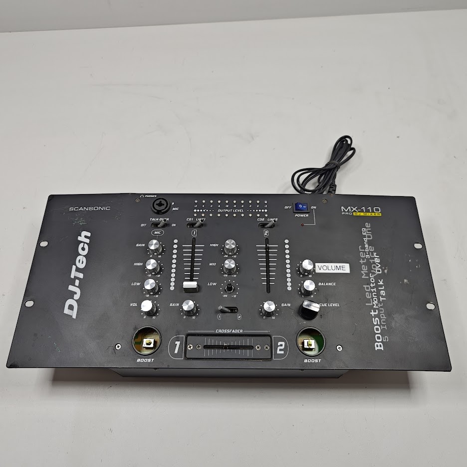 DJ-Tech MX-110 Pro DJ Mixer - For Parts Repair, Power Tested