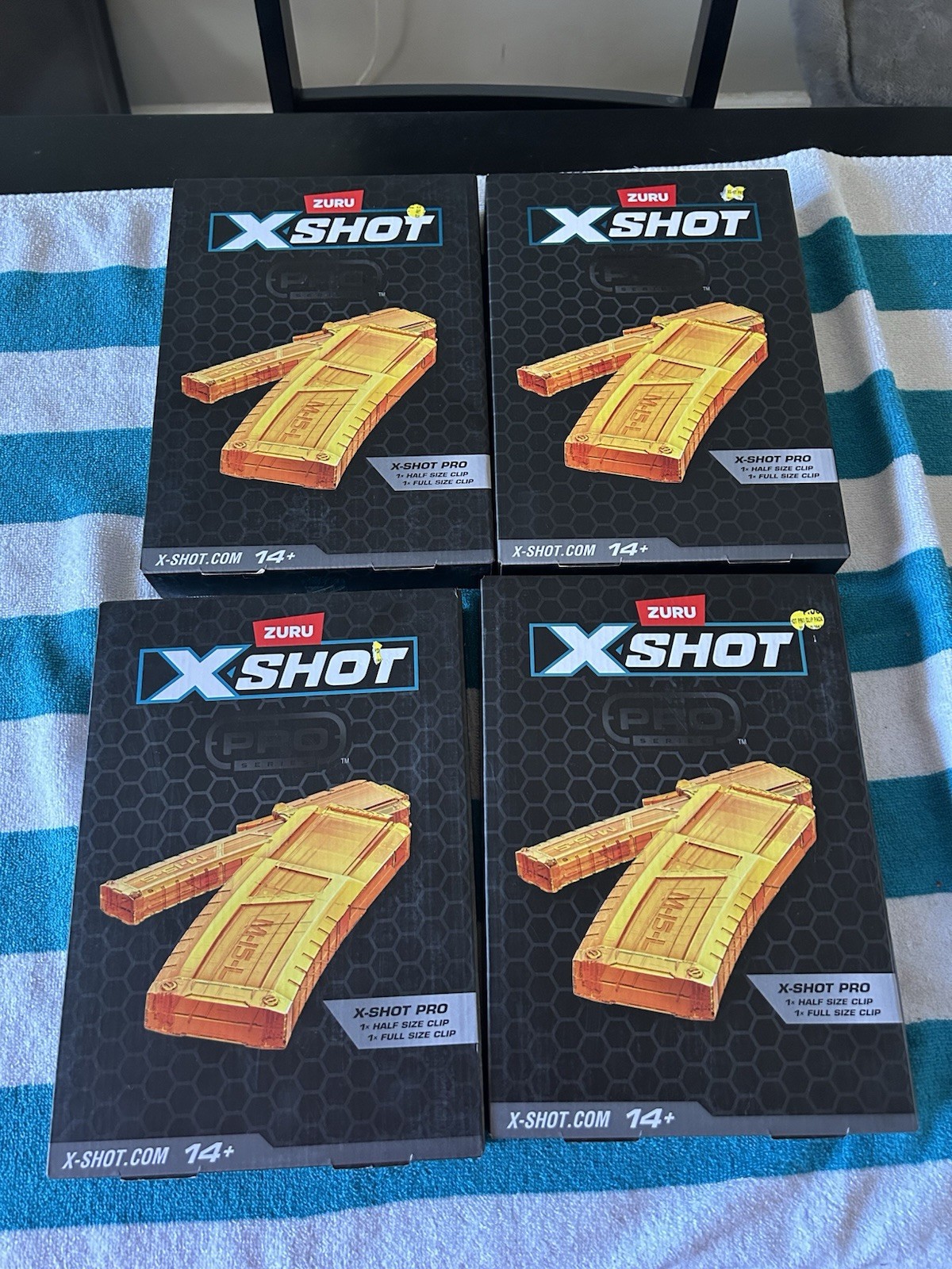 4 boxes Zuru X-Shot  X Shot Pro, 1 Half Clip And 1 Full Clip.  Clips Only . New